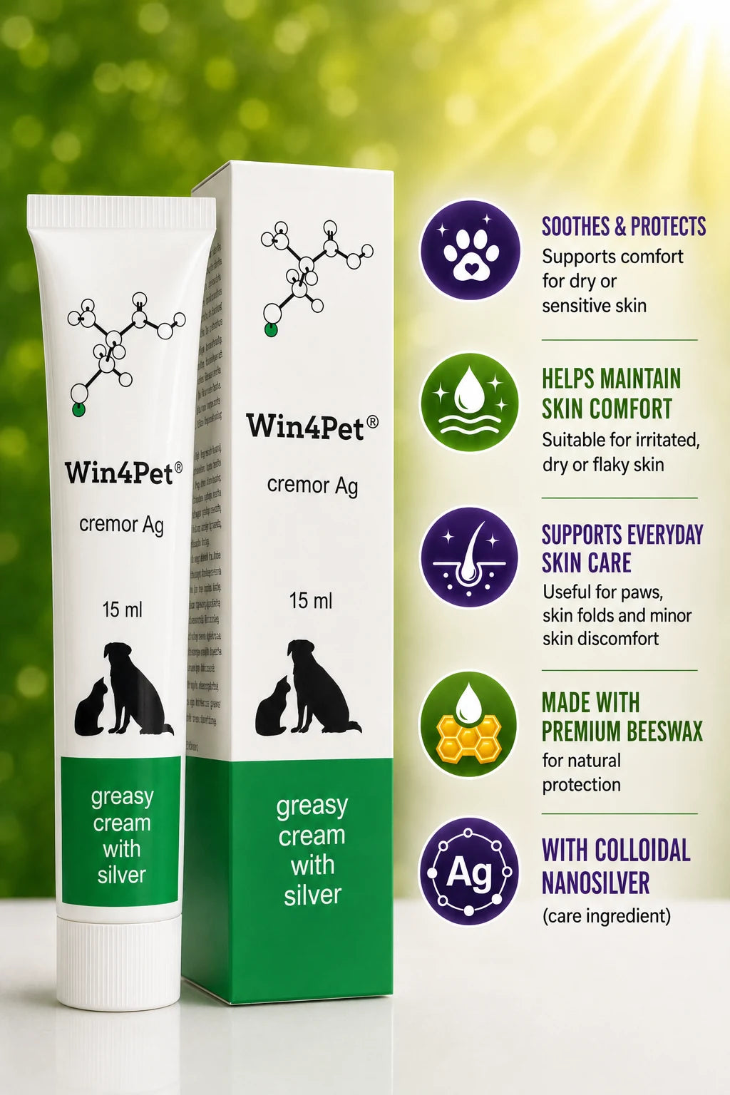 Skin & Paw Care Cream For Pets With NanoSilver